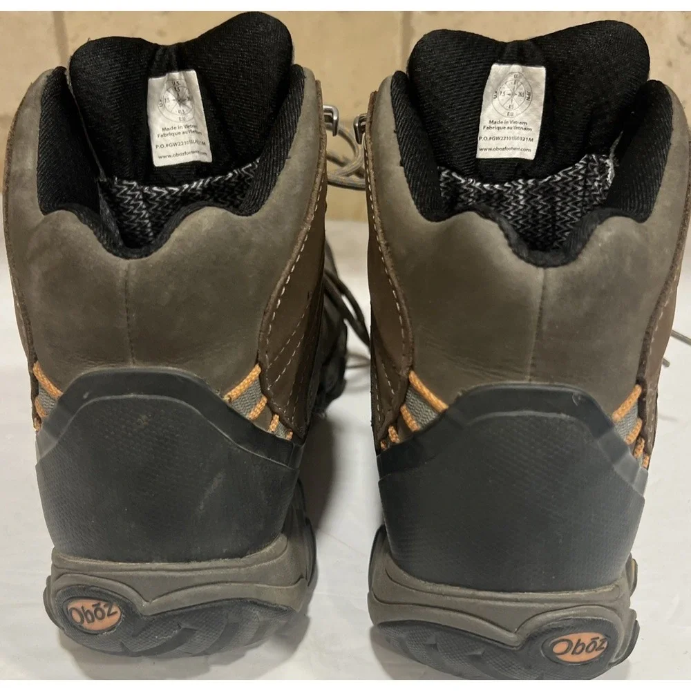 Oboz Bridger Mid B-Dry Waterproof Hiking Boots Brown Lace Mens Size 8.5